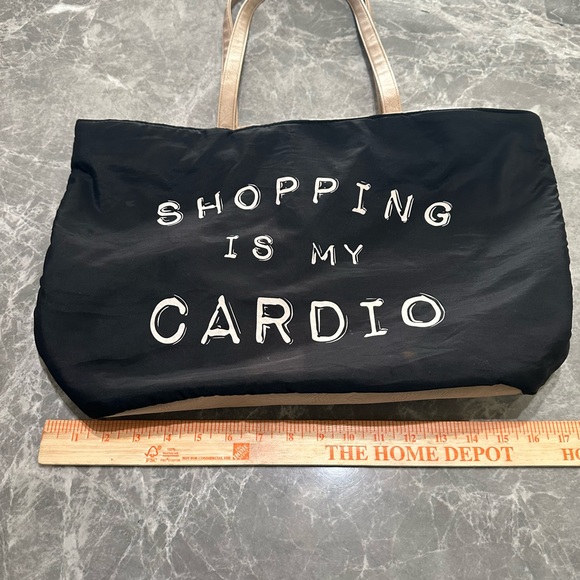 Shopping Is My Cardio Cute Fabric Double Handle Tote Clean Interior-The Icing - Picture 1 of 4